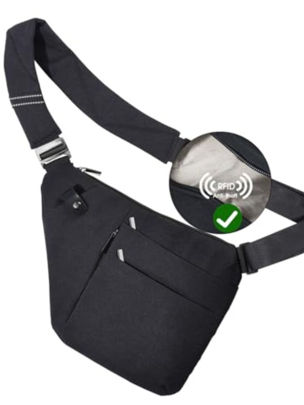 RFID Blocking Nylon Sling Bag Anti-Theft Crossbody Shoulder Bag